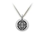 Stellar White™ 925 Sterling Silver Disc Charm - Long Life Symbol -  Free 16 To 18 Inch Adjustable Chain Included