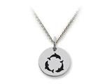Stellar White™ 925 Sterling Silver Disc Charm - Dolphins -  Free 16 To 18 Inch Adjustable Chain Included