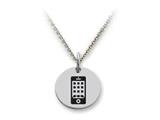 Stellar White™ 925 Sterling Silver Disc Charm - Smartphone -  Free 16 To 18 Inch Adjustable Chain Included