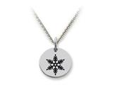 Stellar White™ 925 Sterling Silver Disc Charm - Snowflake -  Free 16 To 18 Inch Adjustable Chain Included