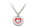 Stellar White™ 925 Sterling Silver Disc Charm - Open Heart -  Free 16 To 18 Inch Adjustable Chain Included