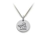 Stellar White™ 925 Sterling Silver Disc Charm - Raphael Angel -  Free 16 To 18 Inch Adjustable Chain Included