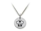 Stellar White™ 925 Sterling Silver Disc Charm - Rn Hat -  Free 16 To 18 Inch Adjustable Chain Included
