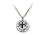 Stellar White™ 925 Sterling Silver Disc Charm - Confirmation -  Free 16 To 18 Inch Adjustable Chain Included