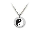 Stellar White™ 925 Sterling Silver Disc Charm - Yin/yang -  Free 16 To 18 Inch Adjustable Chain Included