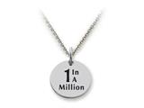 Stellar White™ 925 Sterling Silver Disc Charm - 1 In A Million -  Free 16 To 18 Inch Adjustable Chain Included