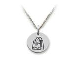 Stellar White™ 925 Sterling Silver Disc Charm - Born To Shop -  Free 16 To 18 Inch Adjustable Chain Included