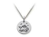 Stellar White™ 925 Sterling Silver Disc Charm - Cruise Ship -  Free 16 To 18 Inch Adjustable Chain Included