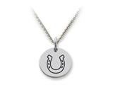 Stellar White™ 925 Sterling Silver Disc Charm - Horseshoe -  Free 16 To 18 Inch Adjustable Chain Included