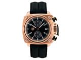 Andrew Marc Men`s Heritage Cargo Rose Gold Case With Black Strap Chronograph Watch