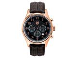 Andrew Marc Men`s Club Blazer Rose Gold Case With Brown Strap Chronograph Watch