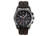 Andrew Marc Men`s Heritage Racer Gunmetal Case With Brown Strap Chronograph Watch