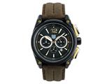 Andrew Marc Men`s G III Racer Black Case With Browm Strap Chronograph Watch