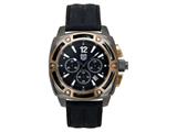 Andrew Marc Men`s G III Bomber Gunmetal Case With Black Strap Chronograph Watch