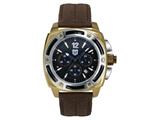 Andrew Marc Men`s G III Bomber Gold Case With Brown Strap Chronograph Watch