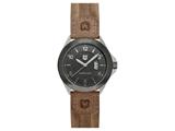 Andrew Marc Men`s Heritage Roadside Stainless Steel Case With Brown Strap 3-Hand Date Watch