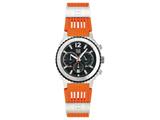 Andrew Marc Men`s Heritage Scuba Stainless Steel Case With Orange Strap Chronograph Watch