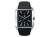 Andrew Marc Men`s Club Hipster Stainless Steel Case With Black Strap 3-Hand Date Watch