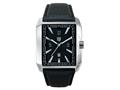 Andrew Marc Men`s Club Hipster Stainless Steel Case With Black Strap 3-Hand Date Watch