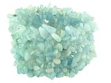 Aquamarine Stretchy Bracelet - 1.5" Wide