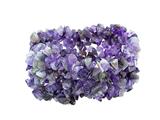 Amethyst Stretchy Bracelet - 1.5" Wide