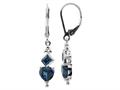 Heart Shape and Square Created Sapphire Lever-Back Earrings