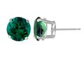 5mm Round Stud Simulated Emerald Earrings
