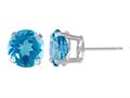 5mm Round Stud Blue Topaz  Earrings  - Blue