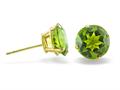 14k Yellow Gold 8mm Round Peridot Stud Earrings