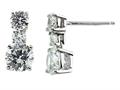 White Cubic Zirconia 6mm Post-With-Friction-Back Earrings