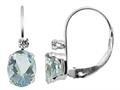 6x4mm Aquamarine and White Topaz Leverback Earrings