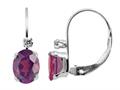 6x4mm Garnet and White Topaz Leverback Earrings