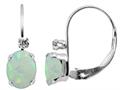 6x4m Opal And White Topaz Leverback Earrings