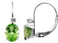 6x4mm Peridot and White Topaz Leverback Earrings