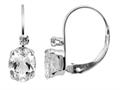 White Topaz 6x4mm Leverback Earrings