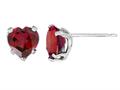6x6mm Heart Shaped Created Ruby Post-With-Friction-Back Earrings