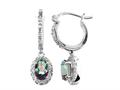 6x4mm Oval Mystic Topaz and Diamond Click-Top Earrings