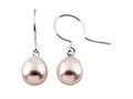 7.5mm Pink Freshwater Rice Pearl Fishhook Earrings