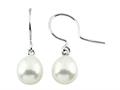 7.5mm White Freshwater Rice Pearl Fishhook Earrings