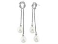 7.5mm White Freshwater Rice Pearl Post-With-Friction-Back Earrings