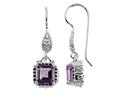 6x6mm Octagon Amethyst Fishhook Earrings