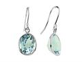 9x7mm Blue Topaz Fish Hook Earrings
