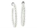 4.5mm White Cultured Freshwater Pearl Post-With-Friction-Back Hoop Earrings