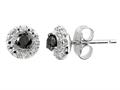 Black Diamond Studs Post-With-Friction-Back Earrings