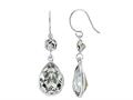 Color Craft™ 14x10 mm Pear Shape with 5mm Square Clear Genuine Swarovski Crystals Drop Ear Wire Earrings