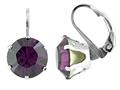 Color Craft™ 10.5mm Round Genuine Swarovski Crystal Amethyst Color Lever Back Earrings