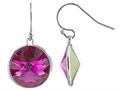 Color Craft™ 14mm Round Fuchsia Genuine Swarovski Crystal Drop Ball Ear Wire Earrings