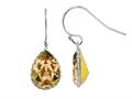 Color Craft™ 14x10 mm Pear Shape Golden Genuine Swarovski Crystal Drop Ear Wire Earring