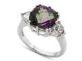 10x10mm Antique Shaped Mystic Topaz and White Topaz Ring