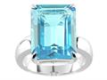16x12mm Octagon Blue Topaz Ring
